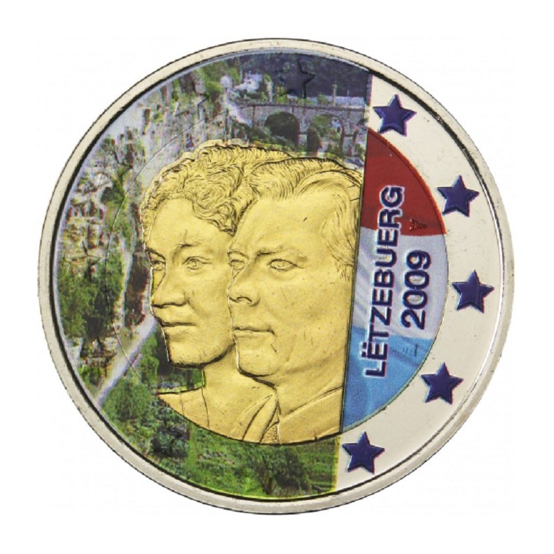 Euromince mince 2 Euro Luxembursko 2009 - 90. výročie nastúpenia ve...