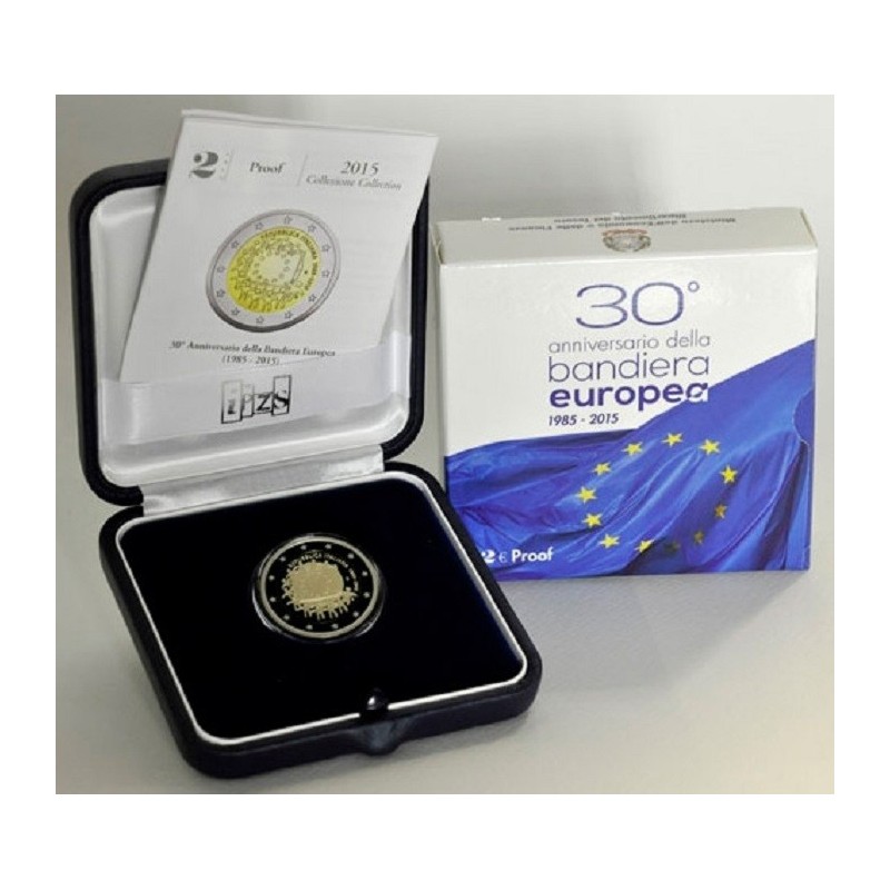 eurocoin eurocoins 2 Euro Italy 2015 - 30 years of European flag (P...