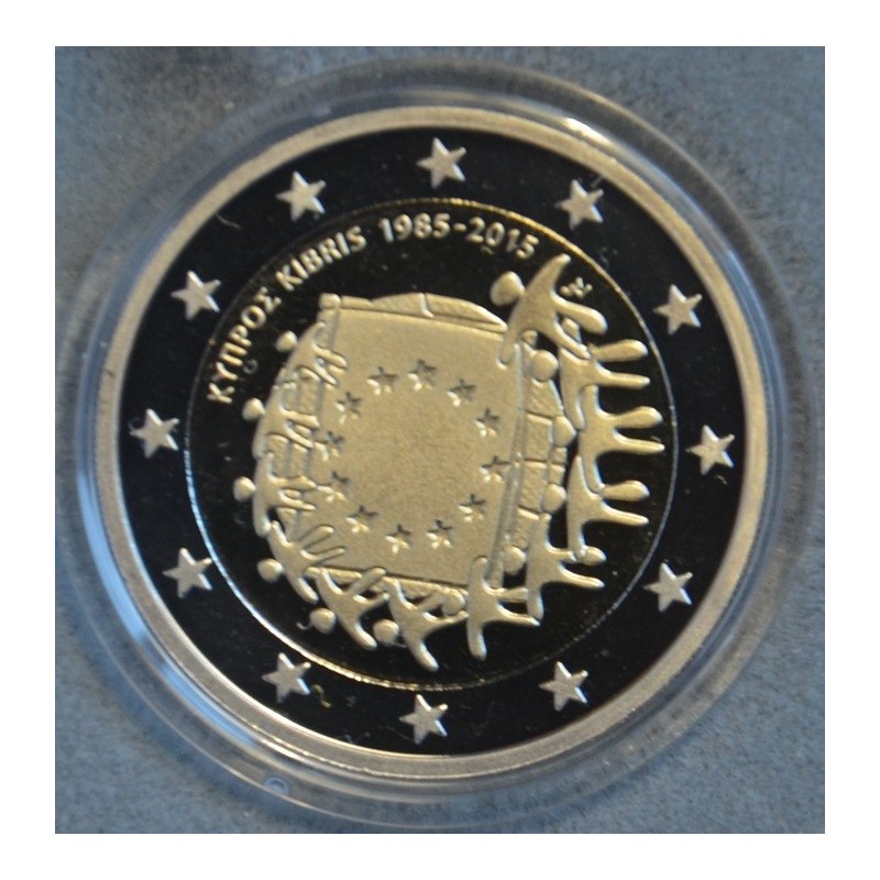 Euromince mince 2 Euro Cyprus 2015 - 30 rokov vlajky EU (Proof)