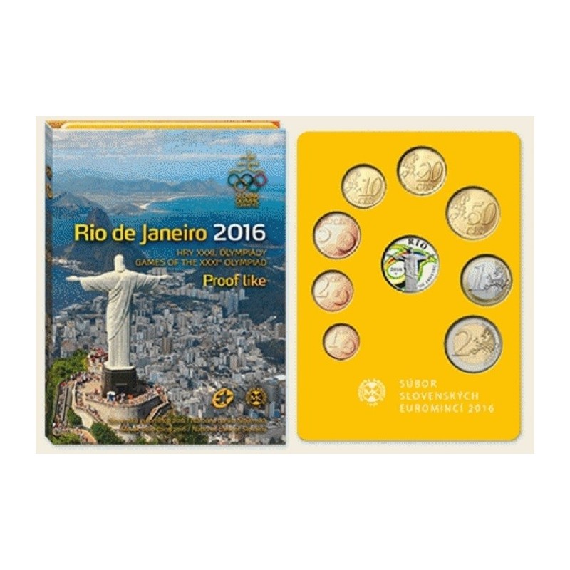 Euromince mince Súbor 8 Slovenských mincí 2016 RIO (Proof)