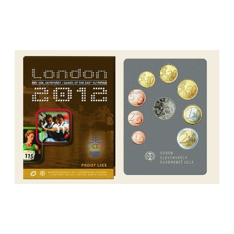 eurocoin eurocoins Set of 8 Slovak coins 2012 London (Proof)