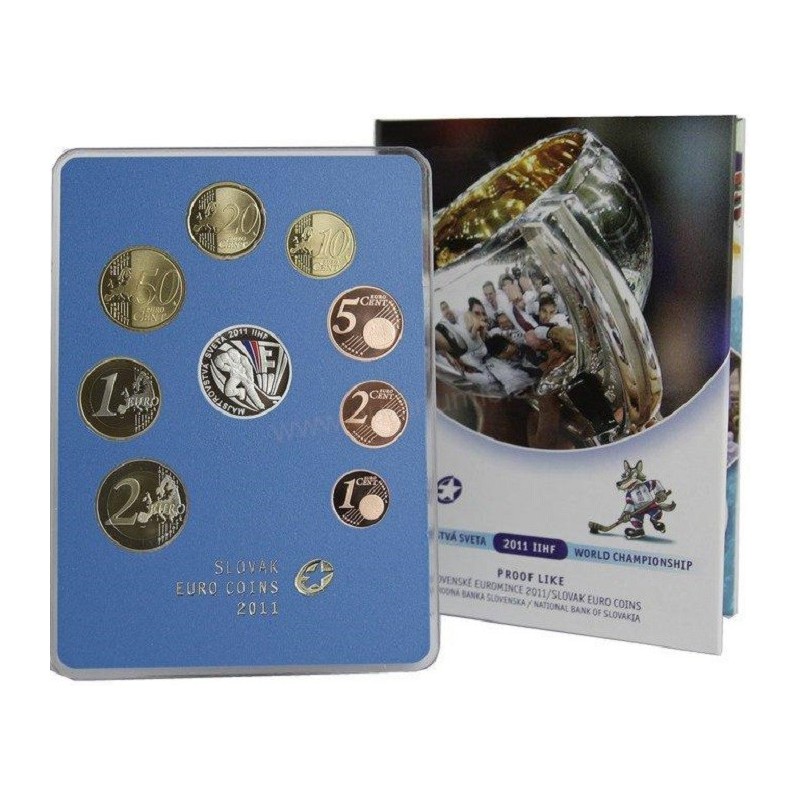 eurocoin eurocoins Set of Slovak coins 2011 - Hockey (Proof)