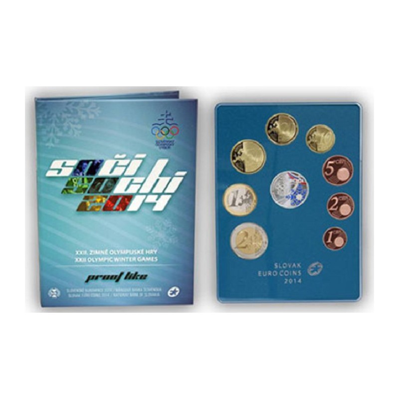 eurocoin eurocoins Set of Slovak coins 2014 \\"Sochi\\" (Proof)