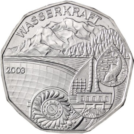 Euromince mince 5 Euro Rakúsko 2003 Rok vody - sila vody (UNC)