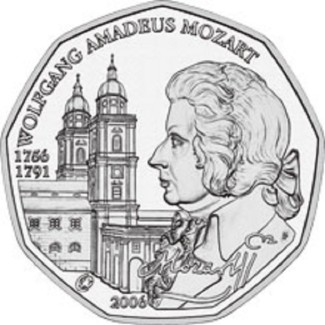 euroerme érme 5 Euro Ausztria 2006 - W. A. Mozart (UNC)