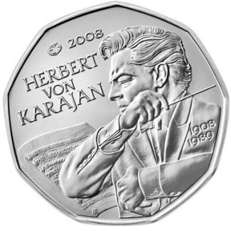 euroerme érme 5 Euro Ausztria 2008 - Herbert von Karajan (UNC)