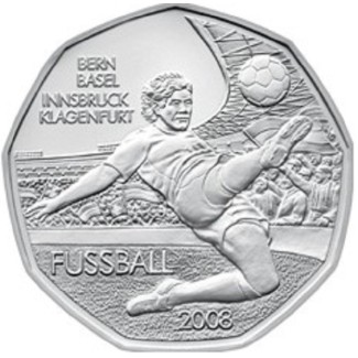 eurocoin eurocoins 5 Euro Austria 2008 - Soccer 1 (UNC)