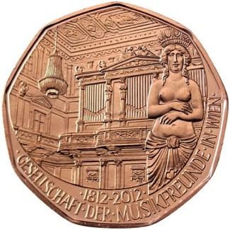 Euromince mince 5 Euro Rakúsko 2012 - Priatelia hudby (UNC)