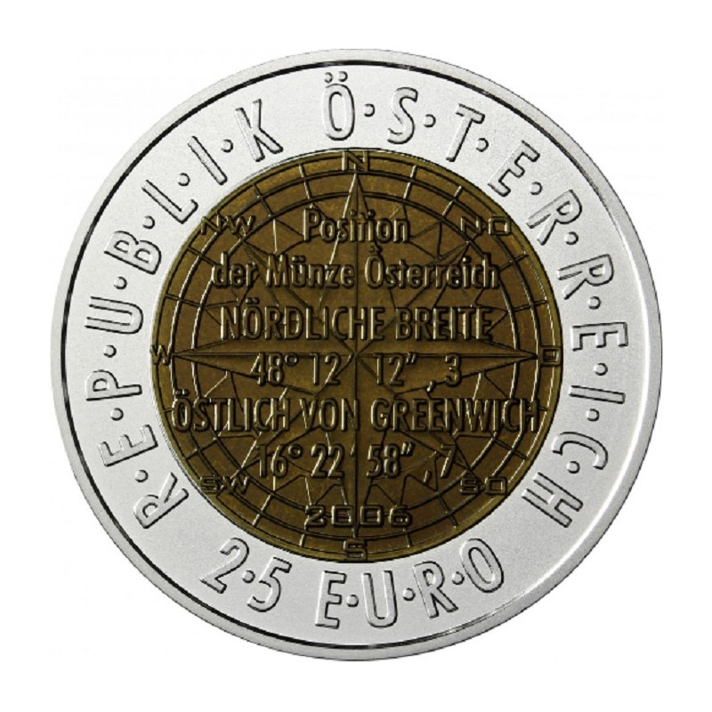 eurocoin eurocoins 25 Euro Austria 2006 - Satellite navigation (Niob)