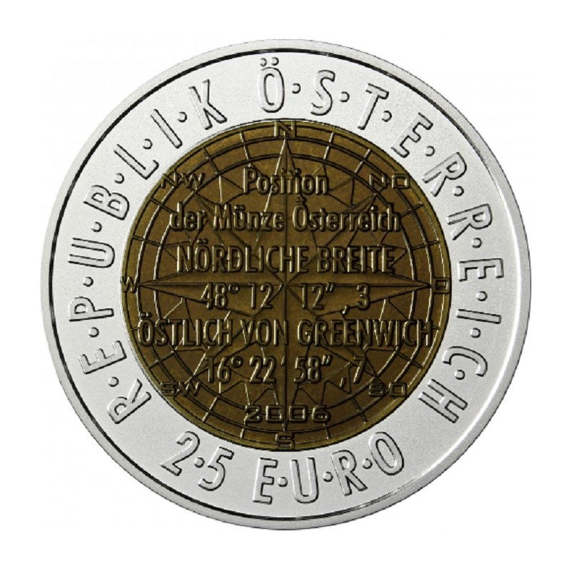 euroerme érme 25 Euro Ausztria 2006 - Műholdas navigáció (Niob)