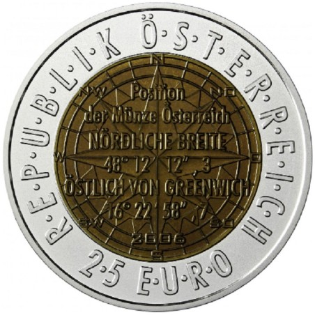 eurocoin eurocoins 25 Euro Austria 2006 - Satellite navigation (Niob)