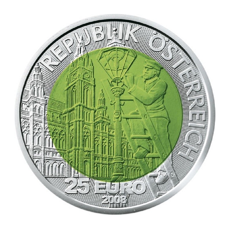 Euromince mince 25 Euro Rakúsko 2008 - Svetlo (Niob)