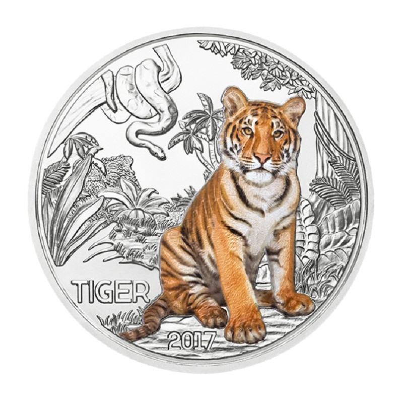 eurocoin eurocoins 3 Euro Austria 2017 Tiger (UNC)
