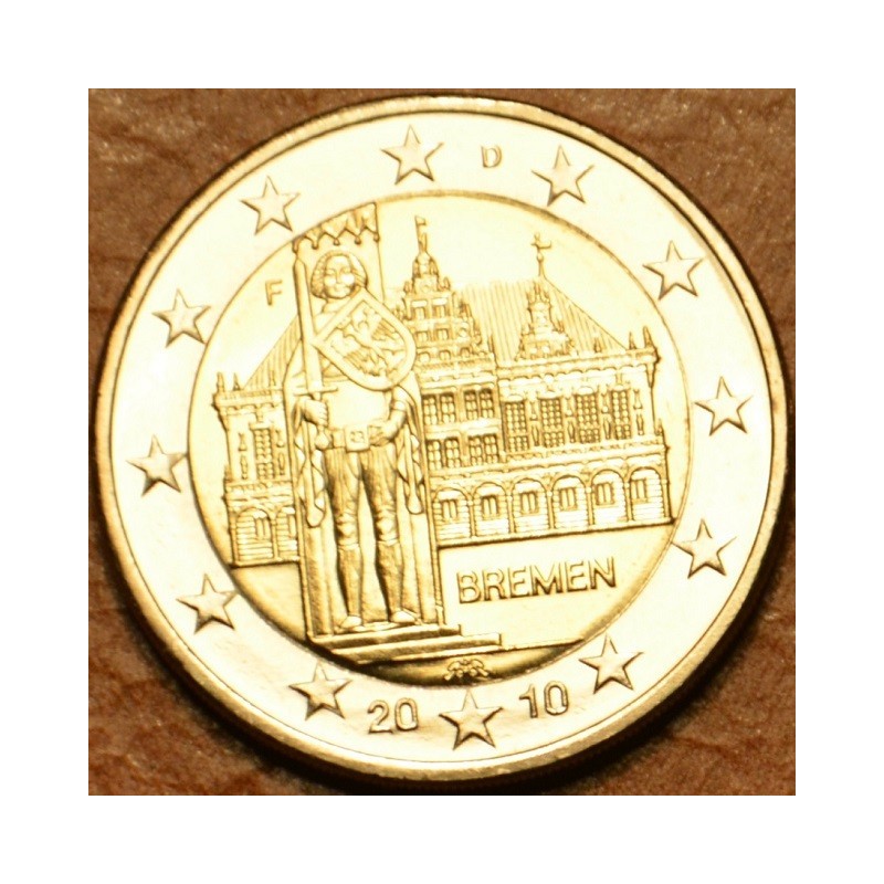 Euromince mince 2 Euro Nemecko 2010 \\"F\\" Bremen: Brémska radnica...