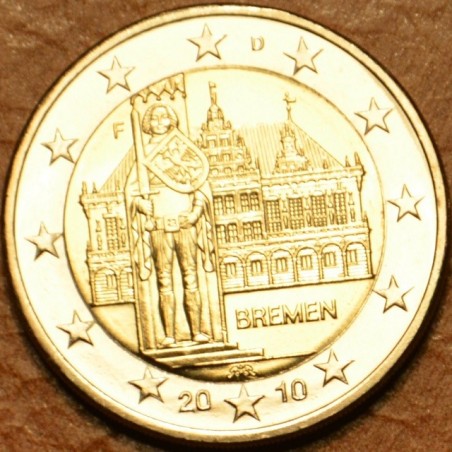 Euromince mince 2 Euro Nemecko 2010 \\"F\\" Bremen: Brémska radnica...