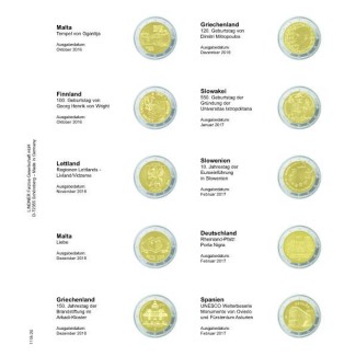 euroerme érme Lindner gyűjtőlap 20. (Málta 2016 - Spanyolország 2017)