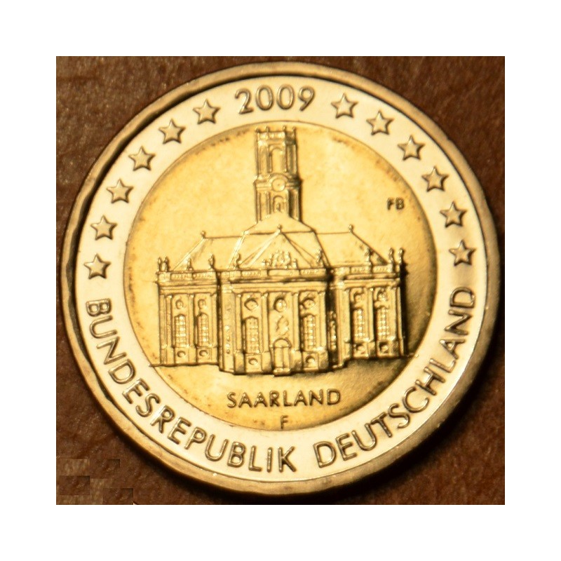 euroerme érme 2 Euro Németország 2009 \\"F\\" Saarland: Ludwigskirc...