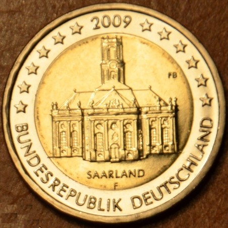 euroerme érme 2 Euro Németország 2009 \\"F\\" Saarland: Ludwigskirc...