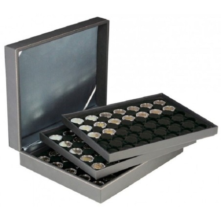 eurocoin eurocoins Lindner NERA XL black coin box for 3x35 2 Euro c...