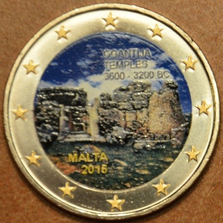 euroerme érme 2 Euro Málta 2016 - Ggantija templomai IV. (színezett...
