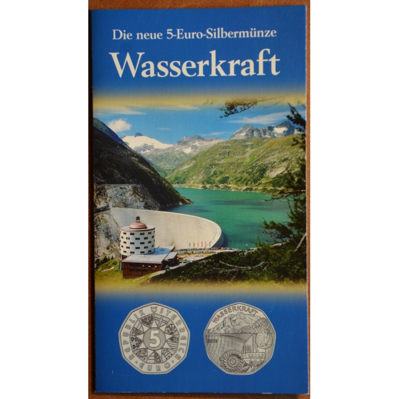 eurocoin eurocoins 5 Euro Austria 2003 Water power (UNC)