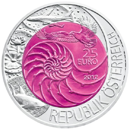 eurocoin eurocoins 25 Euro Austria 2012 - silver niobium coin Bioni...