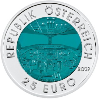 Euromince mince 25 Euro Rakúsko 2007 - Rakúske letectvo (Niob)