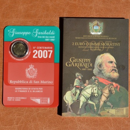 euroerme érme 2 Euro San Marino 2007 - Giuseppe Garibaldi születésé...