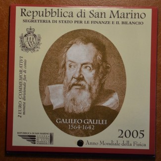 Euromince mince 2 Euro San Marino 2005 - Galileo Galilei, medzináro...
