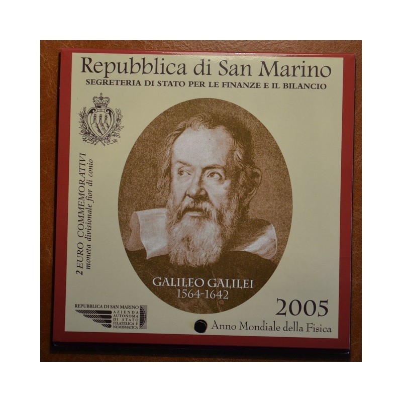 euroerme érme 2 Euro San Marino 2005 - Galileo Galilei, a fizika ne...