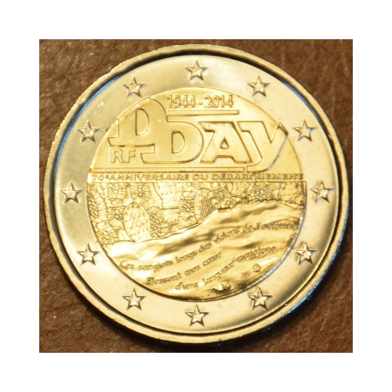 euroerme érme 2 Euro Franciaország 2014 - A \\"D\\" nap 70. évfordu...