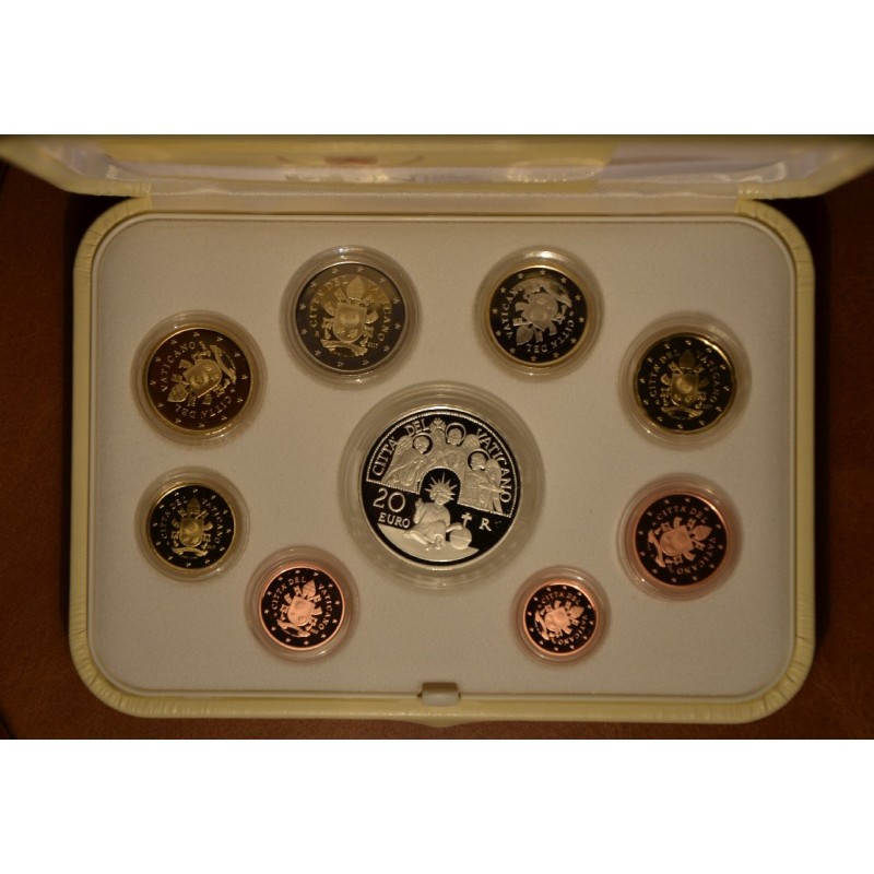 eurocoin eurocoins Official 8 coins set of Vatican 2017 + Ag medal ...