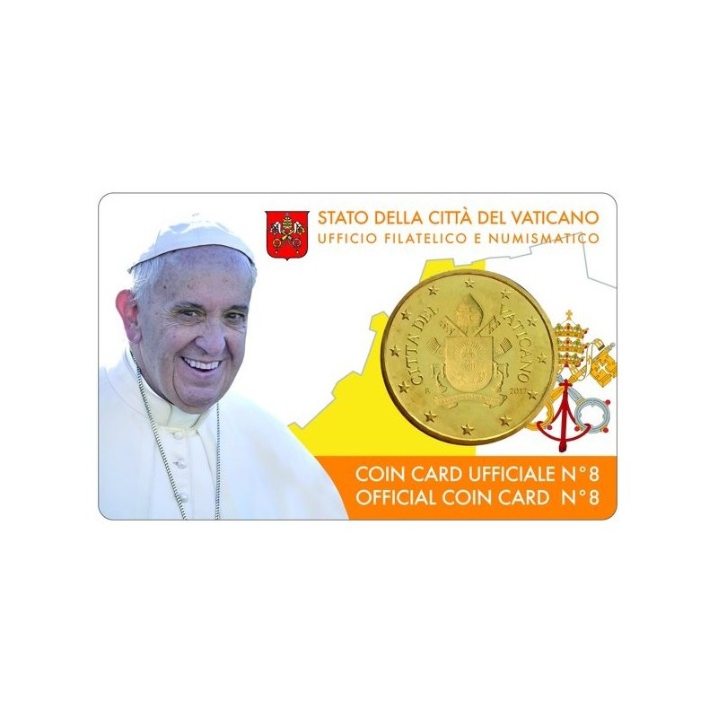 Euromince mince 50 cent Vatikán 2017 oficiálna karta No. 8 (BU)
