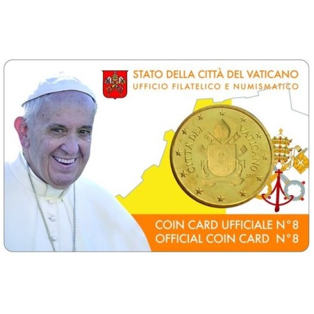 eurocoin eurocoins 50 cent Vatican 2017 official coin card No. 8 (BU)
