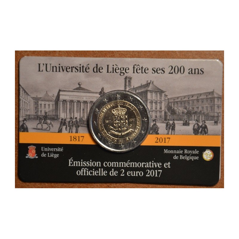 euroerme érme 2 Euro Belgium 2017 - A Liege-i egyetem (BU kártya)