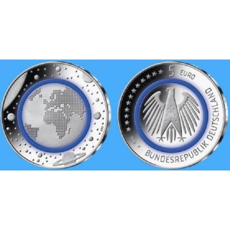 Euromince mince 5 Euro Nemecko \\"G\\" 2016 Planéta Zem (UNC)