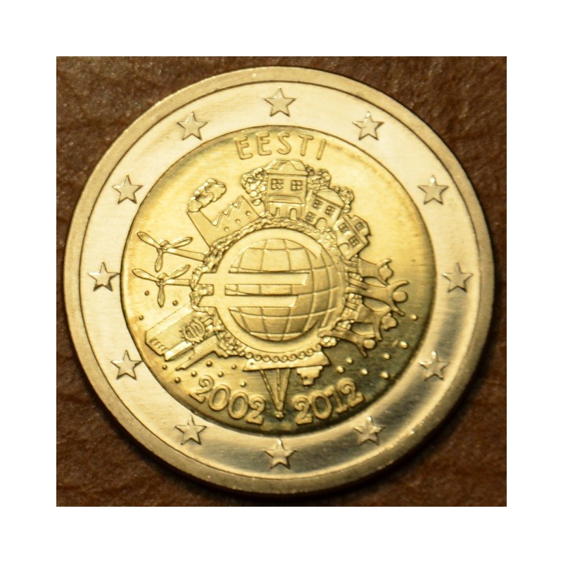 Euromince mince 2 Euro Estónsko 2012 - 10. výročia vzniku Eura (UNC)