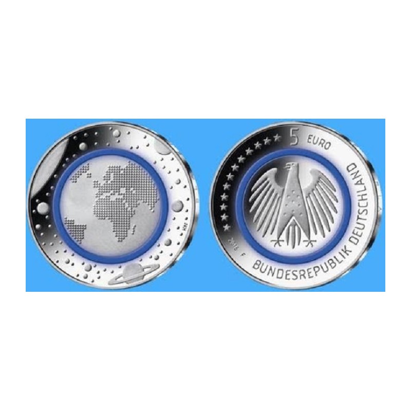 euroerme érme 5 Euro Németország \\"A\\" 2015 Föld bolygó (UNC)