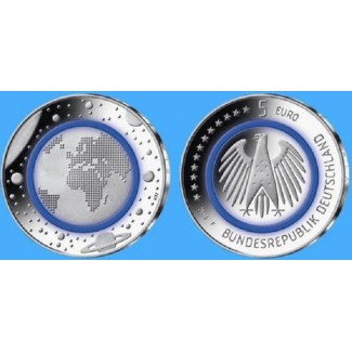 euroerme érme 5 Euro Németország \\"F\\" 2016 Föld bolygó (UNC)