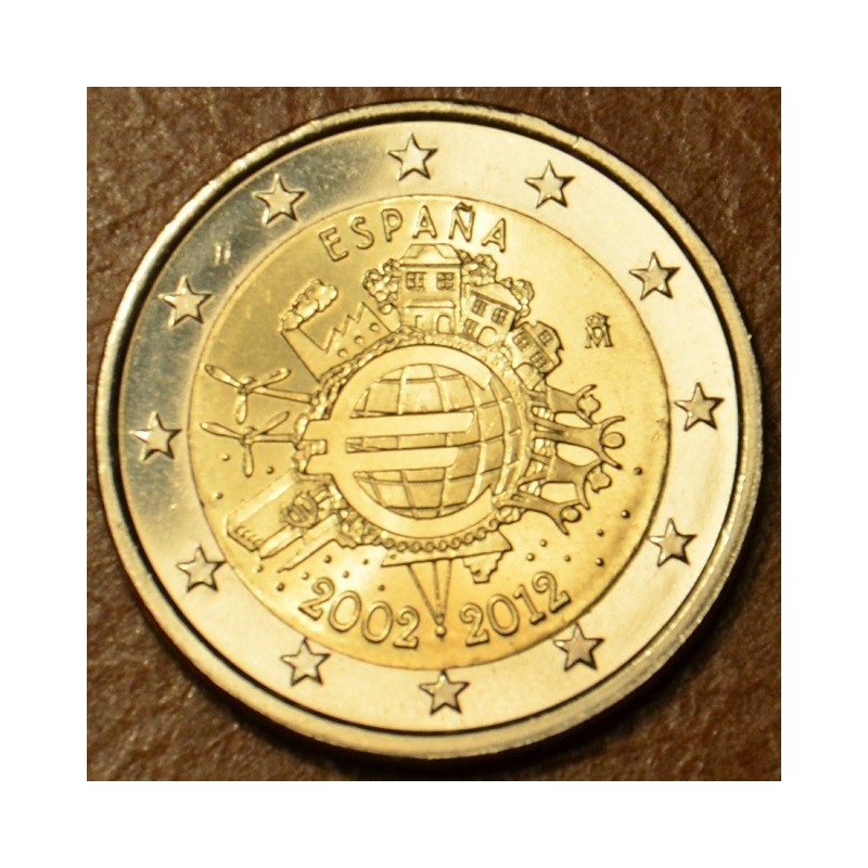 Euromince mince 2 Euro Španielsko 2012 - 10. výročia vzniku Eura (UNC)