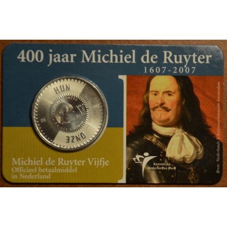euroerme érme 5 Euro Hollandia 2007 - de Ruyter (BU kártya)
