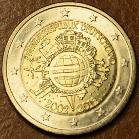 Euromince mince 2 Euro Nemecko 2012 \\"J\\" 10. výročia vzniku Eura...