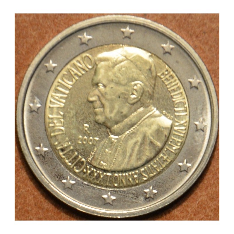 eurocoin eurocoins 2 Euro Vatican 2007 - 80. birthday of Pope Bened...