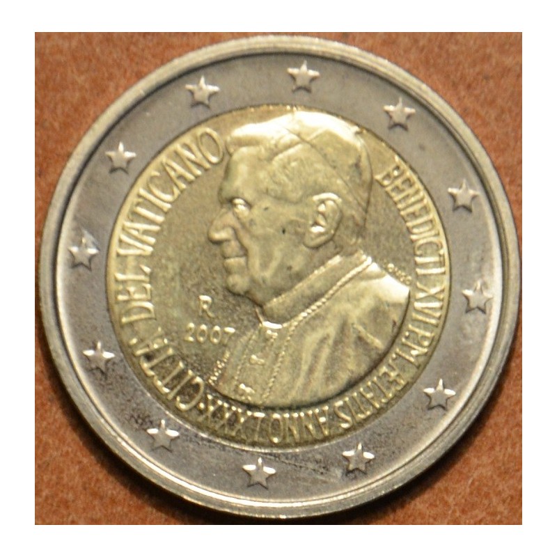 Euromince mince 2 Euro Vatikan 2007 - 80. narodeniny pápeža Benedic...