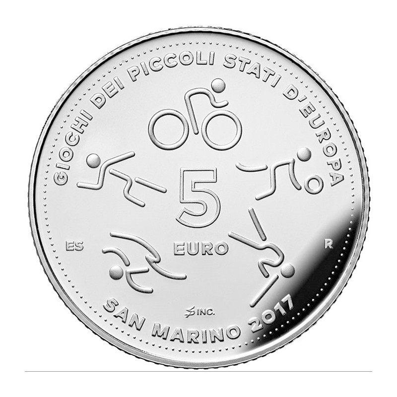 euroerme érme 5 Euro San Marino 2017 - A törpeállamok játékai (Proof)