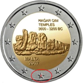 Euromince mince 2 Euro Malta 2017 Hagar Qim - značka \\"F\\" (UNC)