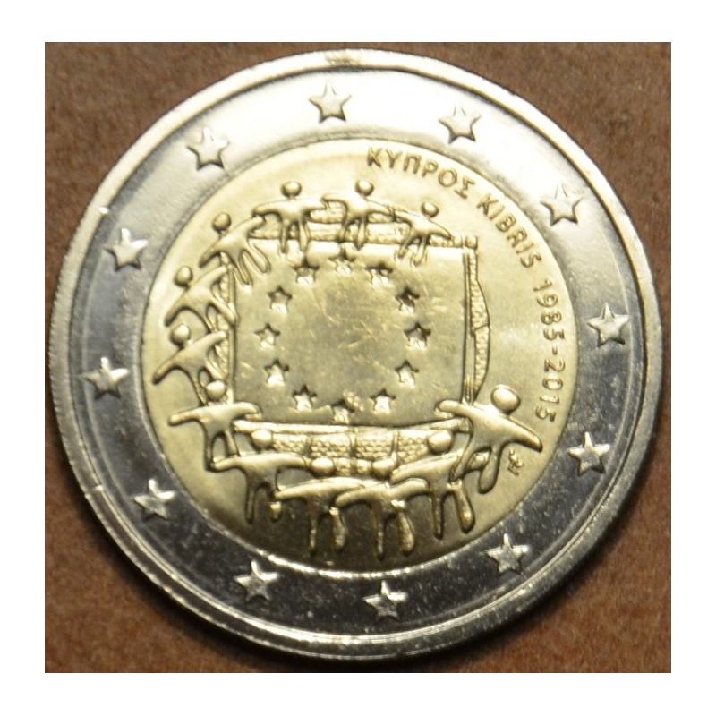 Euromince mince Poškodená 2 Euro Cyprus 2015 - 30 rokov Europskej v...