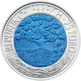 Euromince mince 25 Euro Rakúsko 2010 - strieborná niobium minca Obn...