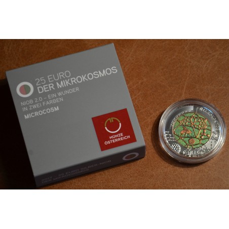 Euromince mince 25 Euro Rakúsko 2017 - strieborná niobium minca Mik...