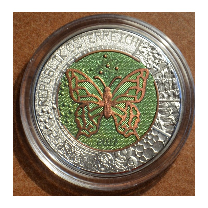 euroerme érme 25 Euro Ausztria 2017 - ezüst nióbium érme Mikrokozmosz